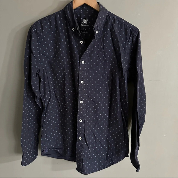 Jackthreads Navy blue printed‎ button down - Picture 1 of 8
